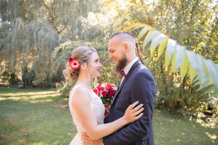 marié et leur bouquet